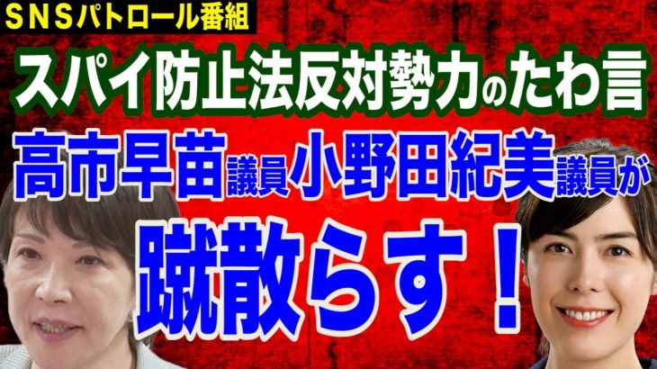 小野田紀美議員のど正論「スパイ防止法に反対する人はスパイ」山本太郎氏はスパイ防止法に怯え…？＆佐藤正久議員に殺害予告