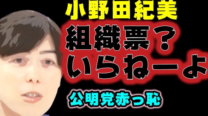 小野田紀美　公明票イラネーヨ！「俺何票もってるからｗ」←大っ嫌い！公明党涙目