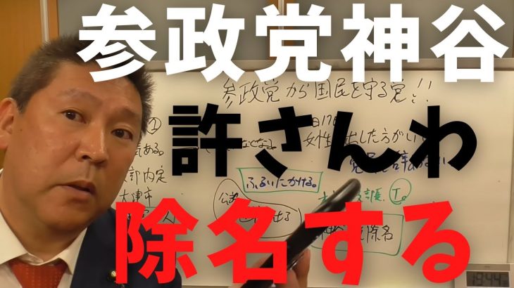 【立花孝志】参政党神谷許さんわお前こそ除名されるべきや 党員が激おこ 公認した候補者を自分の好き嫌いで外すな 人生かけて選挙に立候補してんだぞ 武田邦彦 上念司 kazuya アムウェイ 【切り抜き】