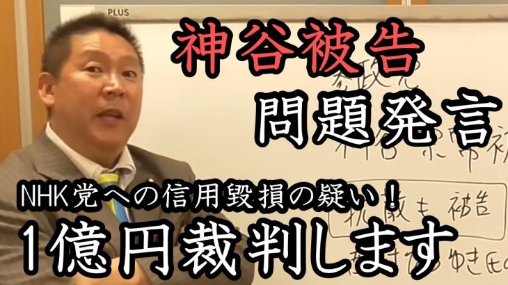 参政党 神谷被告に1億円の請求裁判します！国会議員の立場でありながら信用棄損発言をする神谷宗幣を立花孝志は提訴します！【 NHK党 立花孝志 切り抜き 】