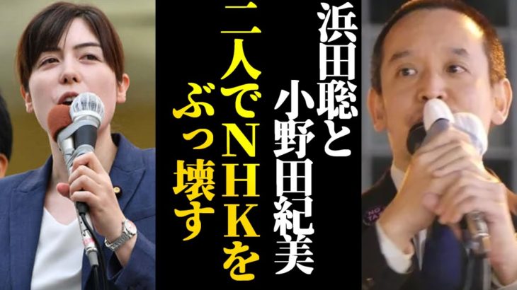 小野田紀美が浜田聡に「NHKをぶっ壊す」ポーズで挨拶した歴史的瞬間！【NHK党】