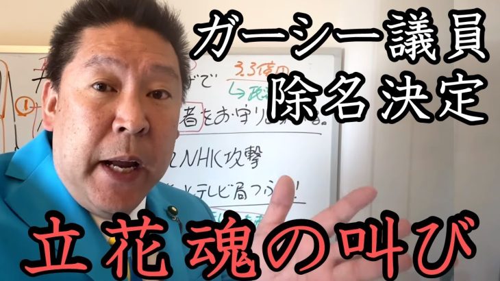 ガーシー除名 決定！立花孝志 魂の叫び！腐りきった国会議員共、国民はアイツ等がなにをしたか把握しろ！【 NHK党 政治家女子48党 立花孝志 切り抜き】 ガーシー議員　浜田議員