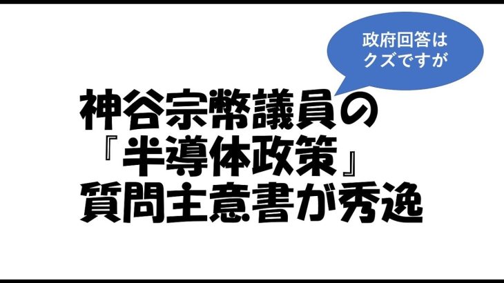 神谷宗幣議員の『半導体政策』質問主意書が秀逸　#深田萌絵TV