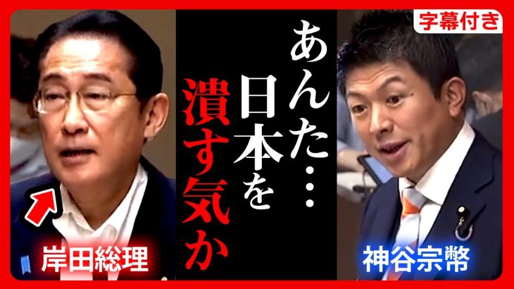 【参政党】遂に直接対決！岸田総理 vs 神谷宗幣！やっと”この時”が来ました！LGBT法案 増税 防衛費 国会質疑 財政金融委員会 2023年6月8日 街頭演説【字幕テロップ付き 切り抜き】#参政党