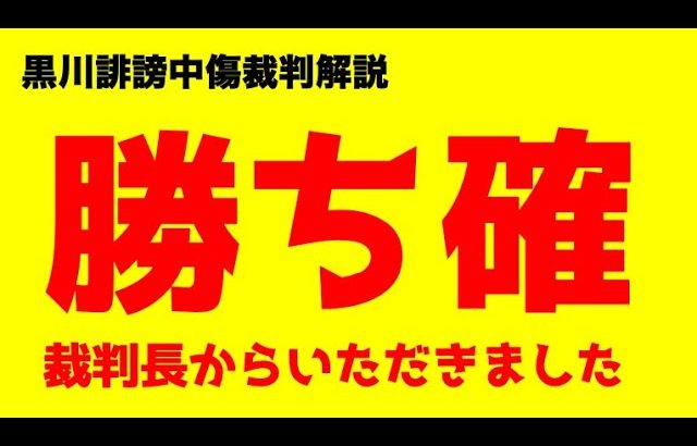 【黒川裁判解説】裁判長の一言で勝ち確いただきました！