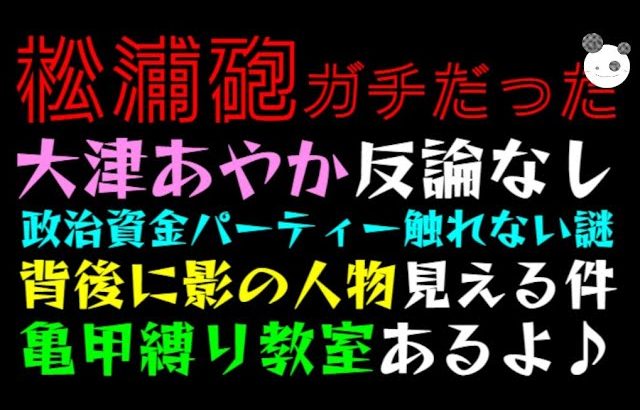 【立花孝志】大津あやか、松浦砲に反論なし「政治資金パーティー触れない謎」背後に影の人物見える件