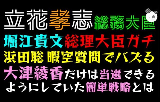 【立花孝志・総務大臣】堀江貴文・総理大臣ガチ構想「浜田聡、暇空質問でバズる」大津綾香だけは当選できるようにしていた件