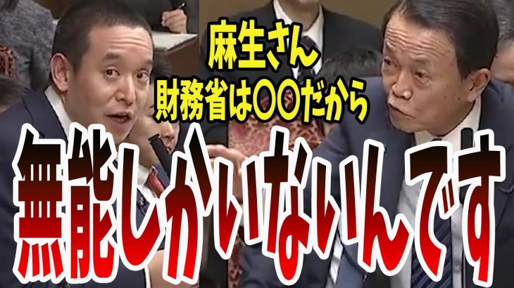 【麻生太郎大興奮】日本はもはや発展途上国？財務省の体制について言及！【国会中継】【浜田聡】