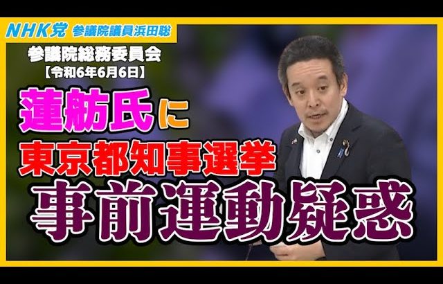 東京都知事選挙の事前運動、雲仙普賢岳大火砕流でのテレビ局による人災、六四天安門、等について質問　参議院総務委員会　2024年6月6日（木）