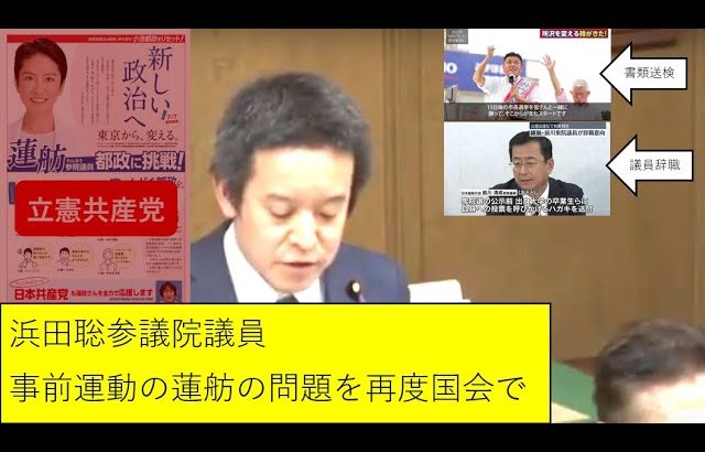 NHKから国民を守る党　浜田聡参議院委員　蓮舫の選挙事前活動を再度国会で質問　議事録に残すよー