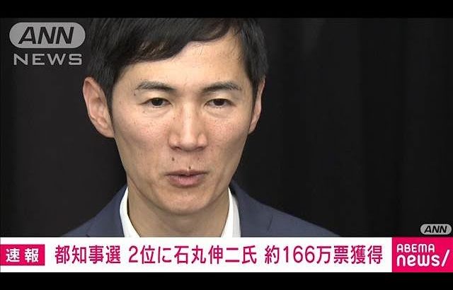 【東京都知事選挙】2位には石丸伸二氏　約166万票を獲得　蓮舫氏は約128万票の3位(2024年7月8日)