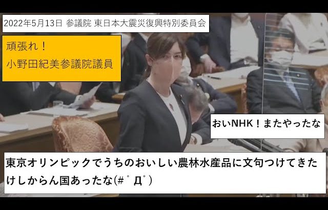 頑張れ！小野田紀美参議院議員　NHK！汚染水ってどういうことだ？うちの農林水産品にケチつけるなんて、けしからん国だ