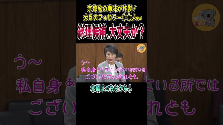 【悲報】次期総理候補上川大臣、浜田聡にフォロワー少なすぎていじられる！【国会面白】