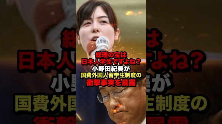 小野田紀美が国費外国人留学生制度の衝撃事実を暴露！#shorts #政治