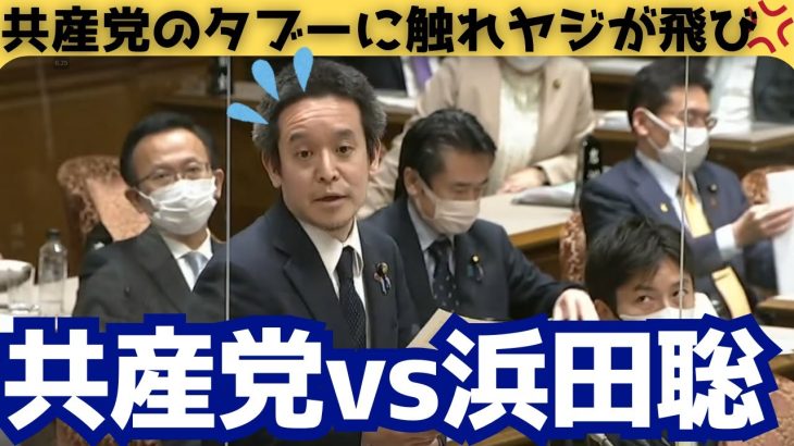 【共産党vs浜田聡】（やばい…..) 共産党からのヤジが飛ぶなか禁断の質問をする浜田聡議員。浜田議員が共産党不要論を堂々主張し軽く炎上….。