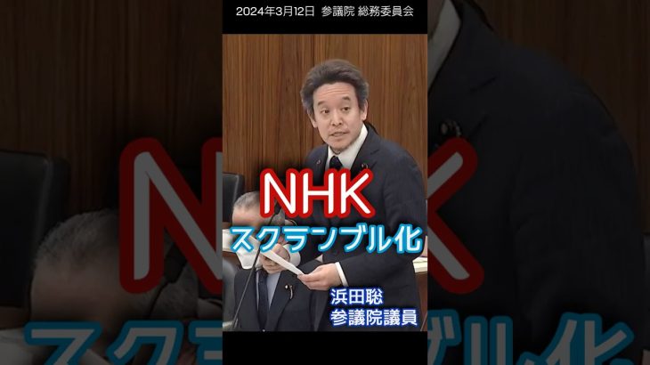 【浜田聡】NHKのスクランブル化【国会審議切り抜き】