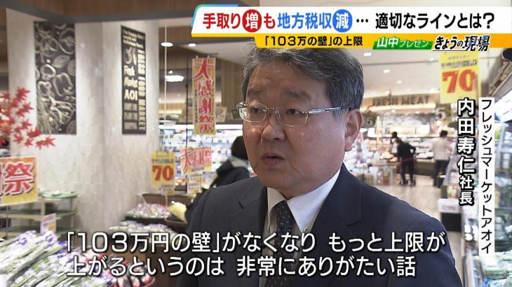 『１０３万円の壁』引き上げで合意　一方、地方税収が５兆円減！？　専門家「一律に上げなくても課題は解消できる」と指摘（2024年11月20日）