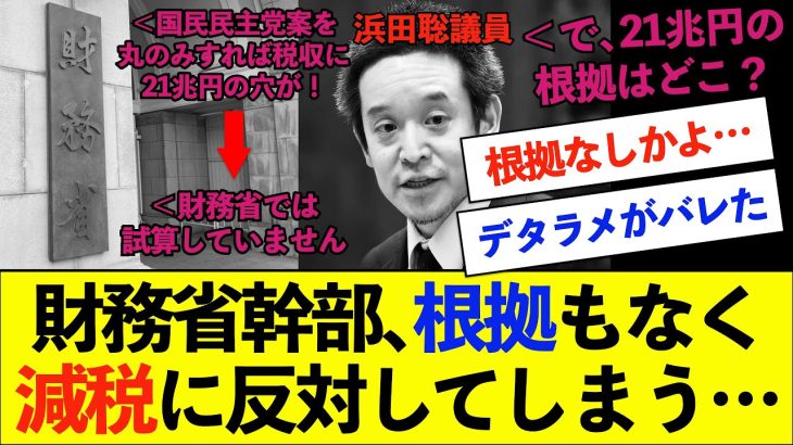 【衝撃】財務省、とんでもないデタラメがバレるwww【浜田聡議員】