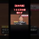 【玉木代表】１０３万の壁 壊れず #おすすめ #ニュース #玉木雄一郎#103万の壁国民民主党#玉木代表