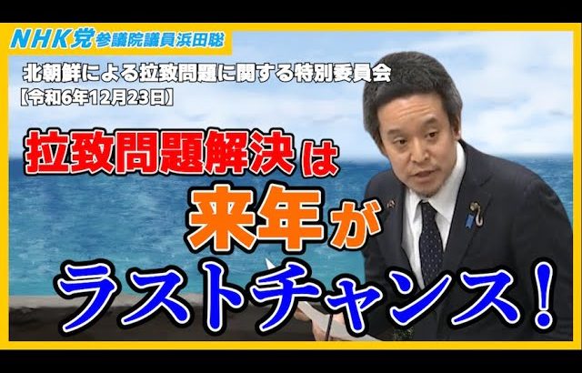 北朝鮮への経済制裁、田中均氏の是非、朝鮮学校調査の必要性、等について質問しました　参議院北朝鮮による拉致問題等に関する特別委員会　2024年12月23日