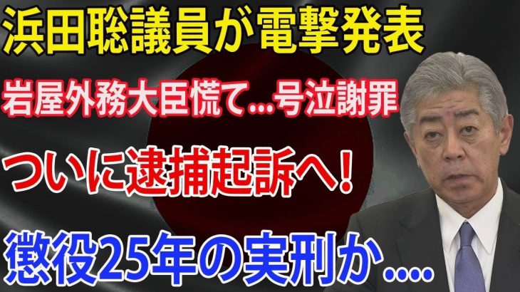 浜田聡議員が電撃発表!!! 岩屋外務大臣慌て…号泣謝罪! ついに逮捕起訴へ！懲役25年の実刑か….