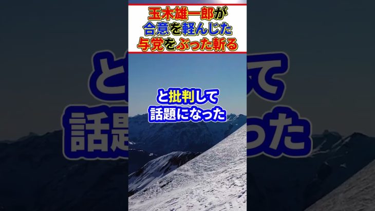 玉木雄一郎が合意を軽んじた自民党と公明党をぶった斬る　#shorts