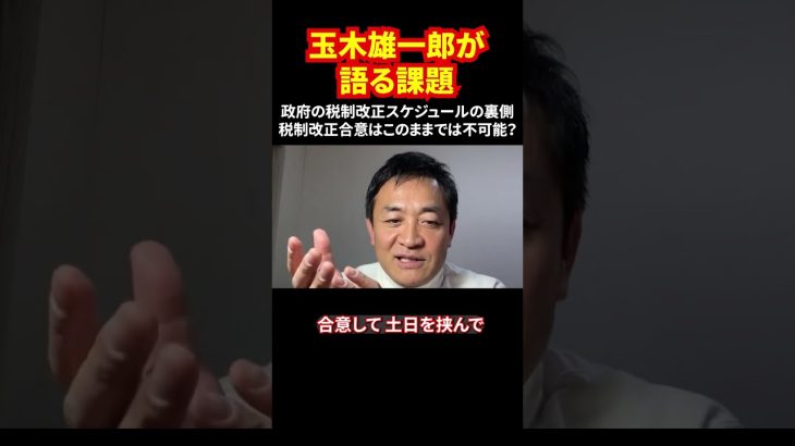 玉木雄一郎が語る課題 政府の税制改正スケジュールの裏側 税制改正合意はこのままでは不可能？ #玉木雄一郎  #税制改正  #政治ニュース  #税金議論 #国会の裏側 #shorts