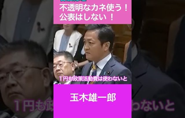 石破「政策活動費は使う！公表はしない！」　玉木雄一郎