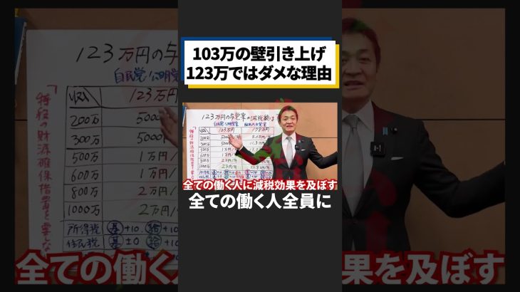 【玉木雄一郎】「本当にショボい」与党案の103万 → 123万はやる意味がない！！ #shorts