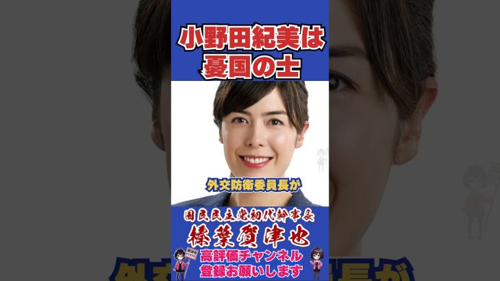 小野田紀美は憂国の士#榛葉賀津也 #榛葉幹事長 #国民民主党 #shorts