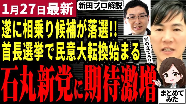 【石丸伸二最新】永田町に激震…！自民・立憲・国民・社民が相乗りした市長候補者がまさかの落選！遂に民意の大転換が始まる！再生の道が受け皿となるか！？【勝手に論評】